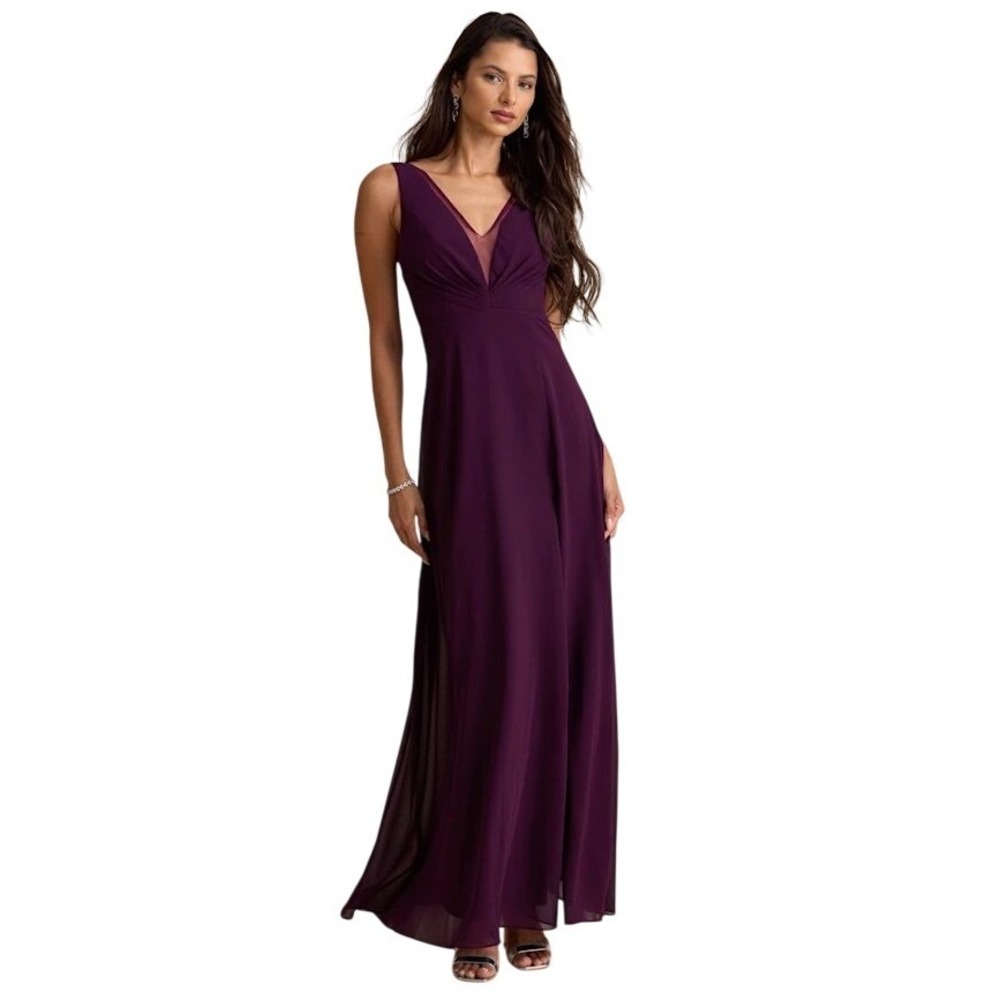 Lulus Simply‎ Immaculate Dark Purple Backless Maxi Dress M
